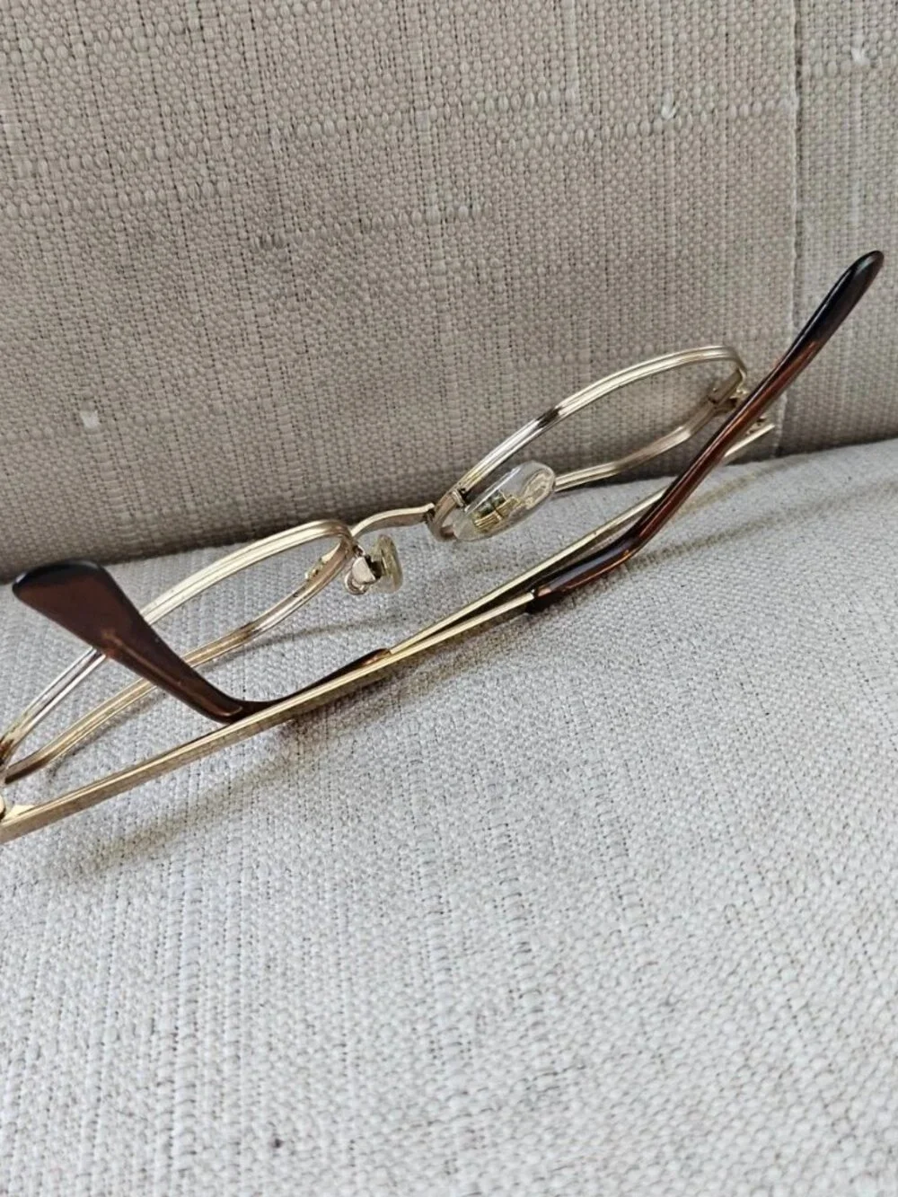 Vintage HEX-O-K Eyeglasses Frame Gold Tone Eyewear Glasses Frame Korea